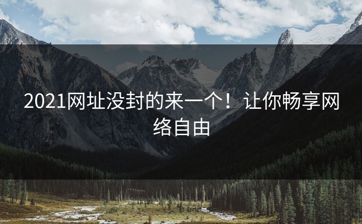 2021网址没封的来一个！让你畅享网络自由